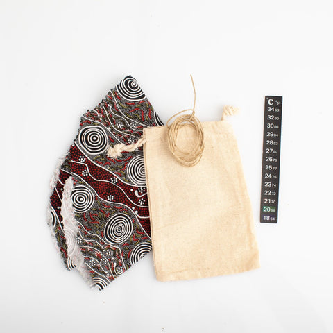 Close up of Gurbuchi Brew Kit bag and cloth